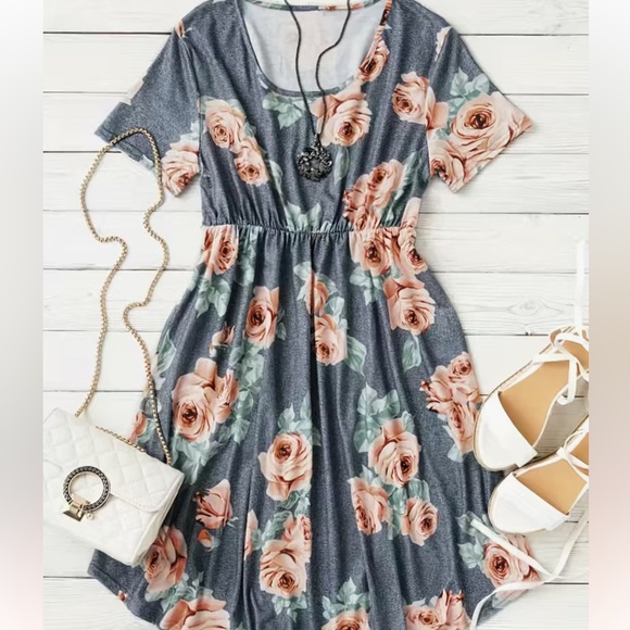 👗1X Plus Size Women’s Floral Dress👗 - Picture 7 of 7